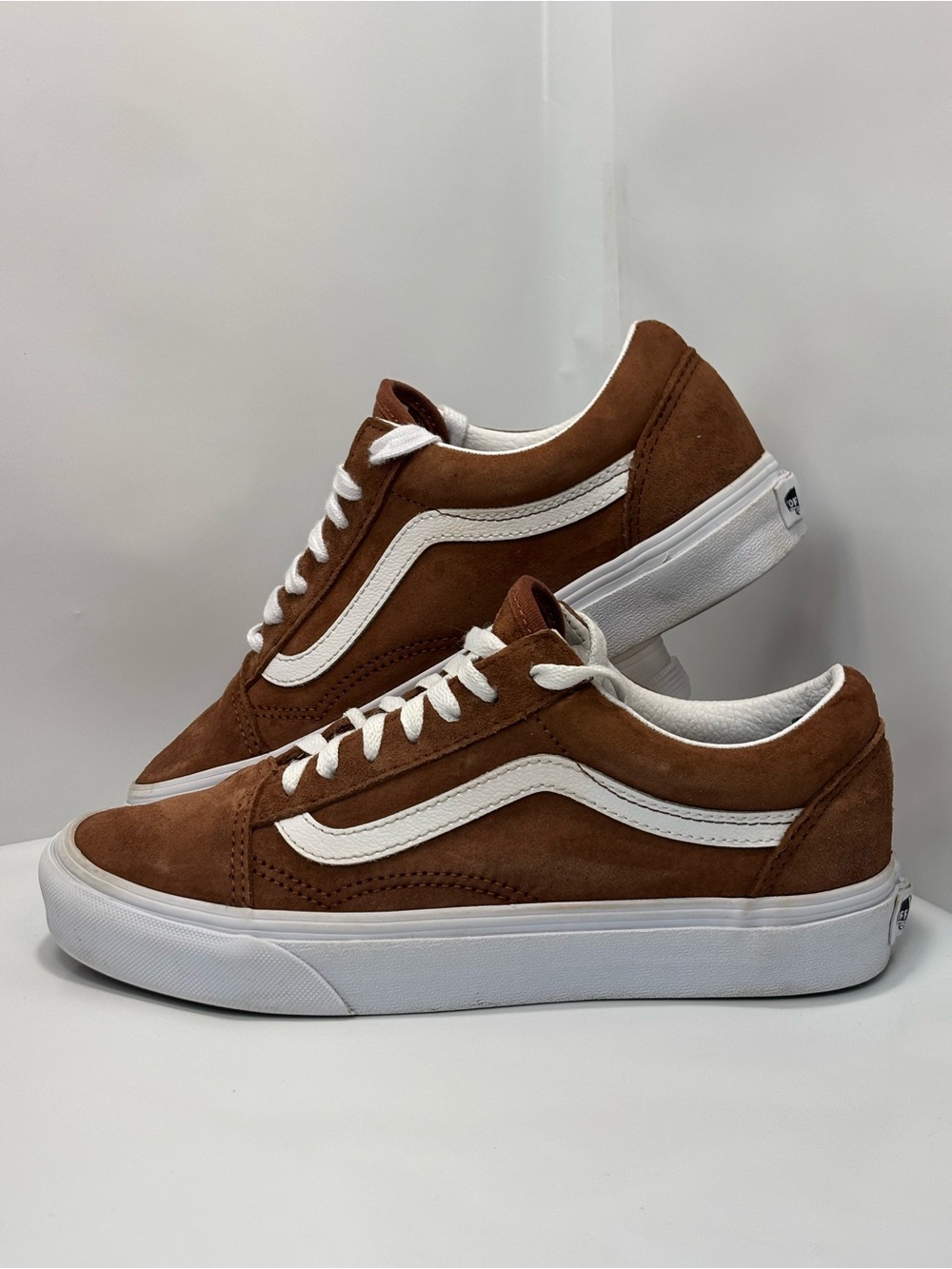 VANS Old Skool Pig Suede Leather Brown Size M5 W6.5 Skateboarding Sneakers Shoes